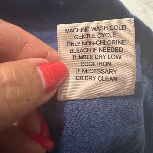 Philosophy Blue Mini T Shirt Dress with Red Embroidered Flowers. 100% Cotton - Picture 9 of 11